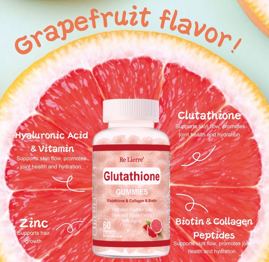 Glutathione Collagen & Biotine 60 Gummies Grapefruit Flavor – Supports Skin Nail