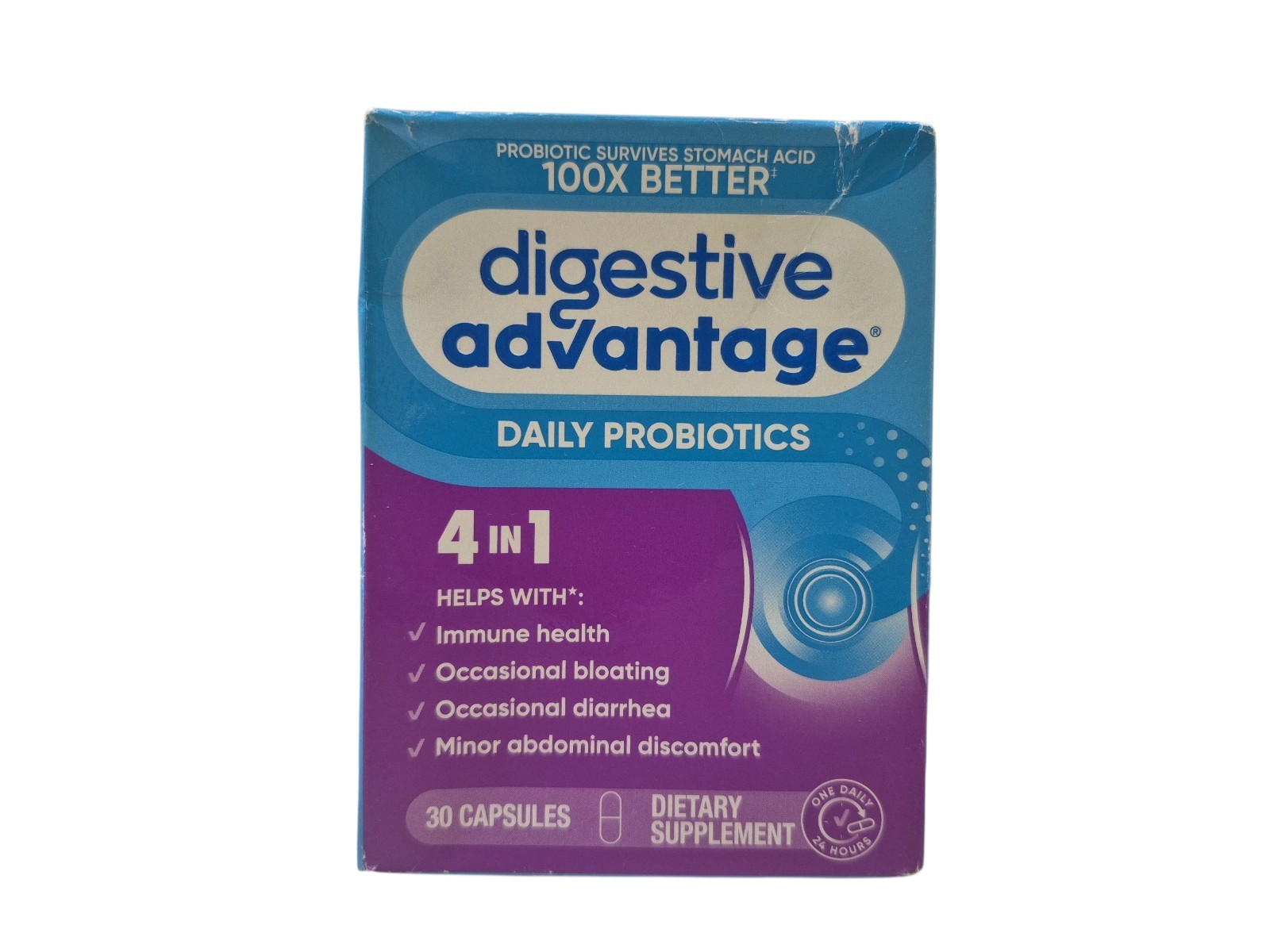 Digestive Advantage Daily Probiotics 30 Capsules 1 Pack New