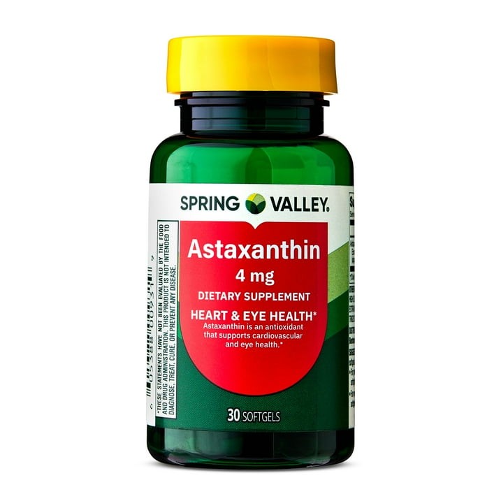 2 Pack Spring Valley Astaxanthin 4mg Softgels Heart & Eye Health, 30 Count
