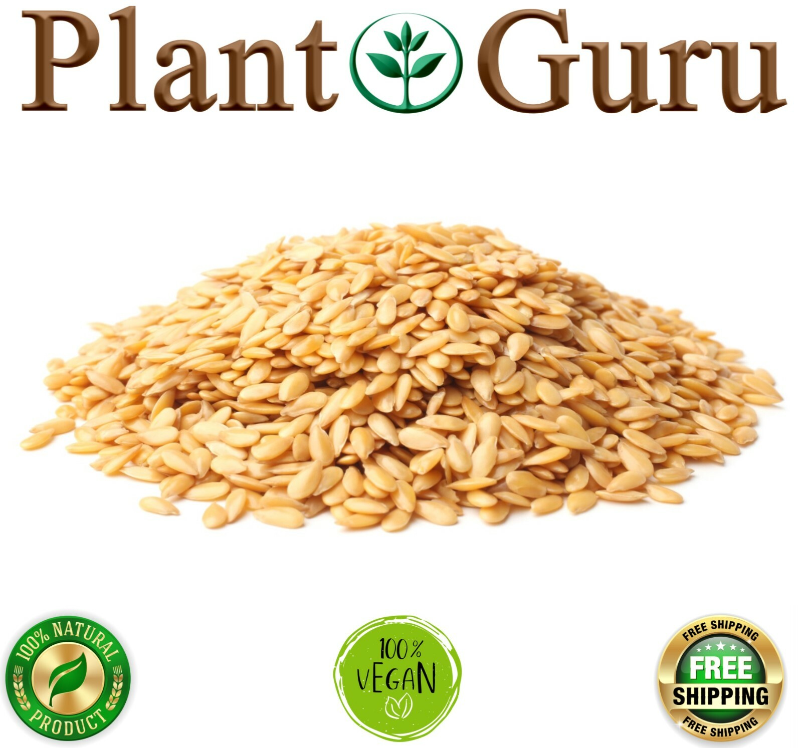 Golden Flax Seeds Whole Grain Seed Flaxseed NON GMO Linseed 1 oz to 20 lbs. Bulk