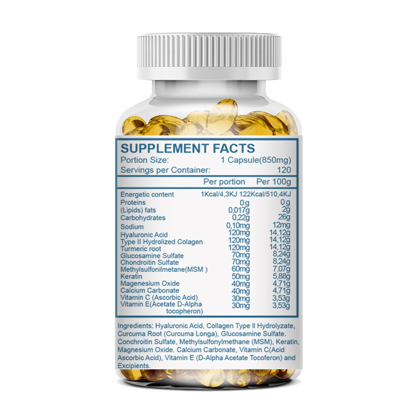 MENXI Hyaluronic Acid 120 Capsules Support Healthy Joints Help Reduce Wrinkles