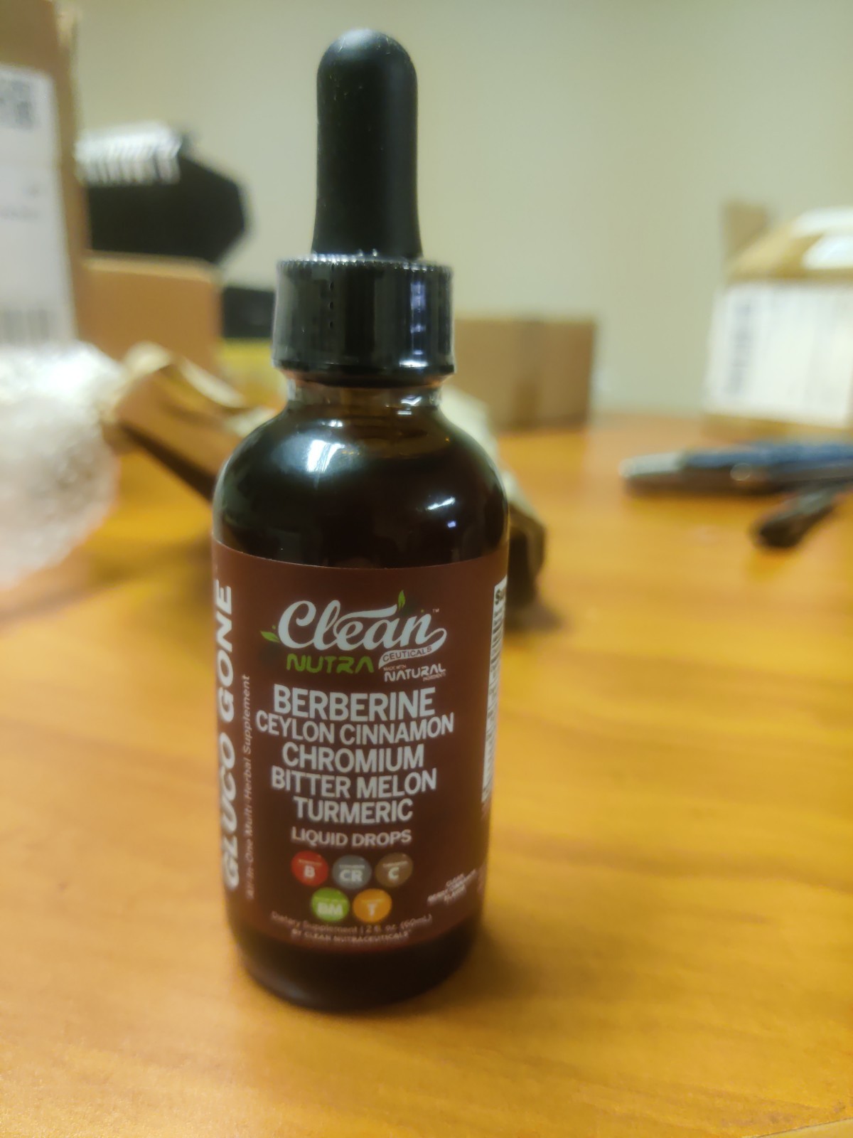 Clean Nutra Gluco Gone Drops 2oz Berberine Ceylon Cinnamon Chromium Exp 08/2027