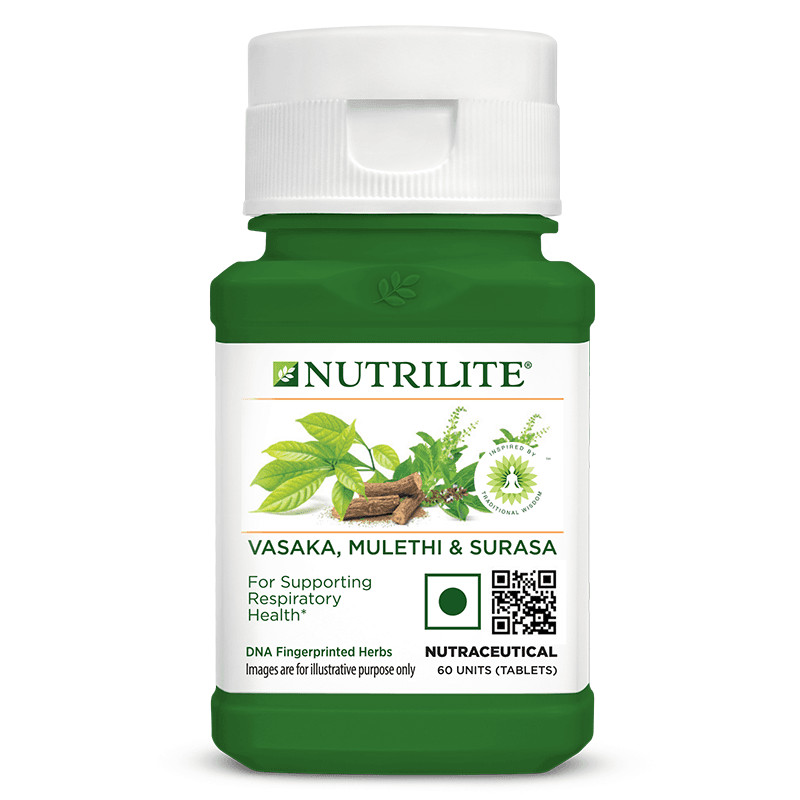 NUTRILITE® Vasaka Mulethi & Surasa Herbal Wellness Supplement | 60 Tablets