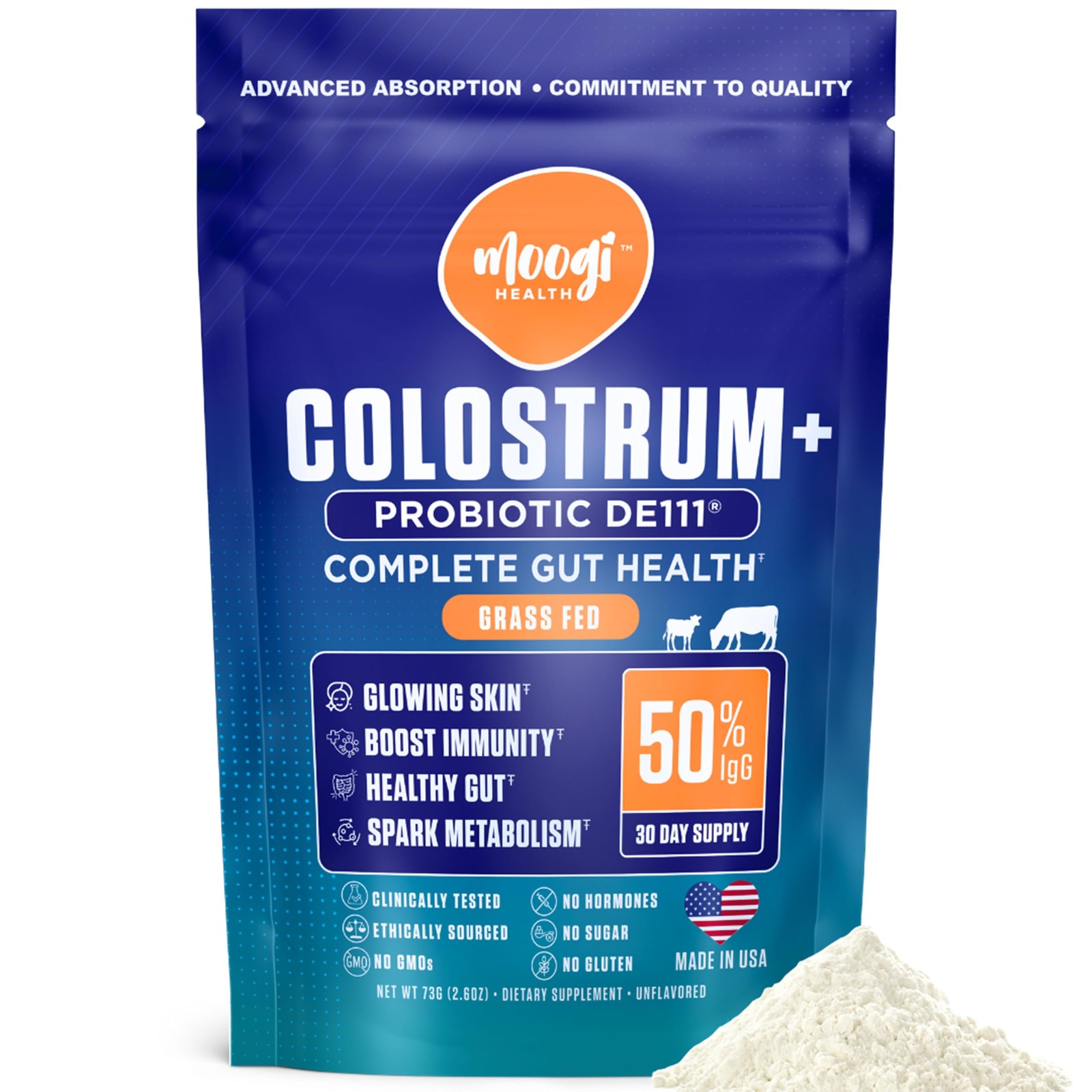 BestBy01/27 Moogi Performance+ Colostrum DE111 Probiotic 30-Day Supply
