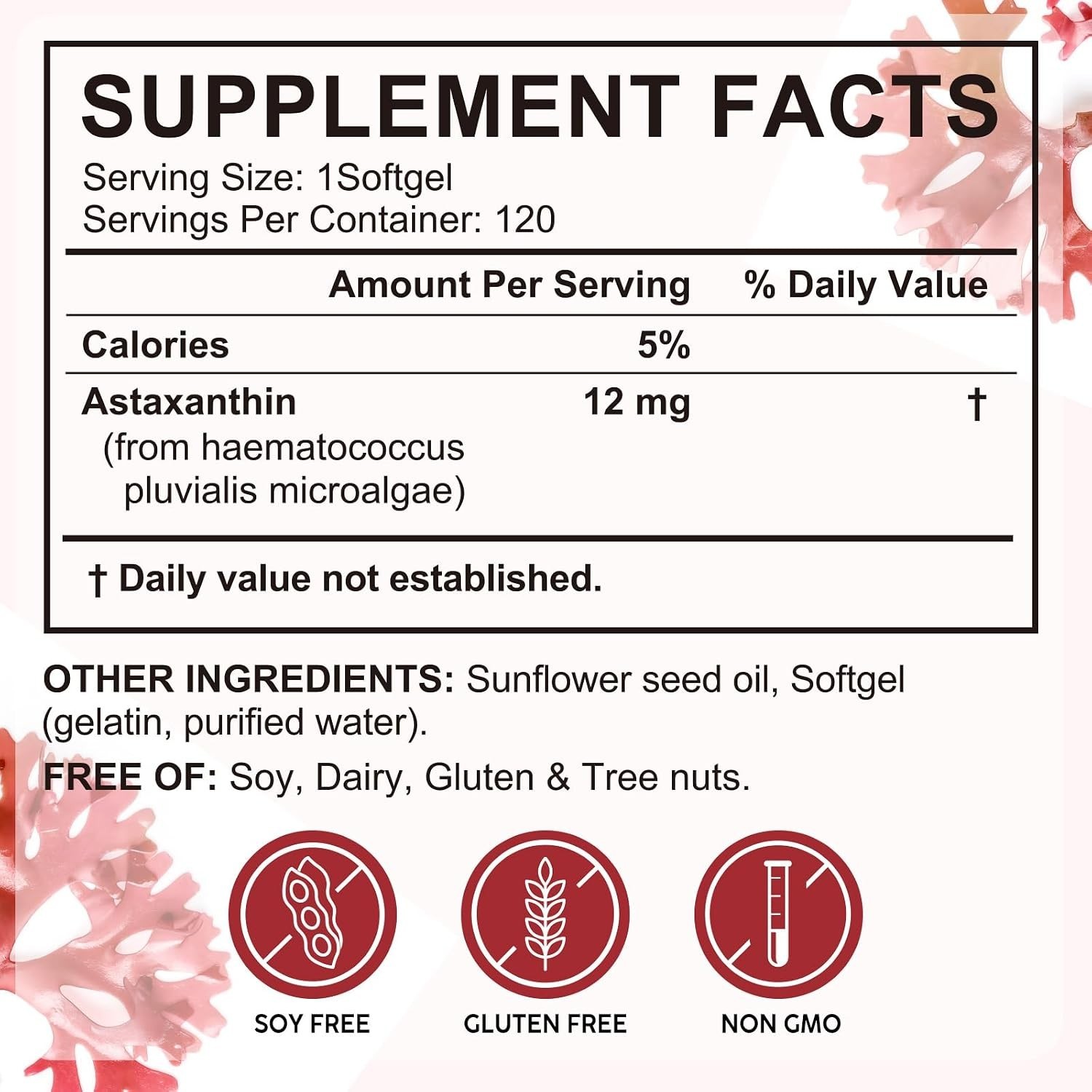 Astaxanthin 12mg Softgels – 4- Antioxidant Support for Eyes, Skin, Joints & H…