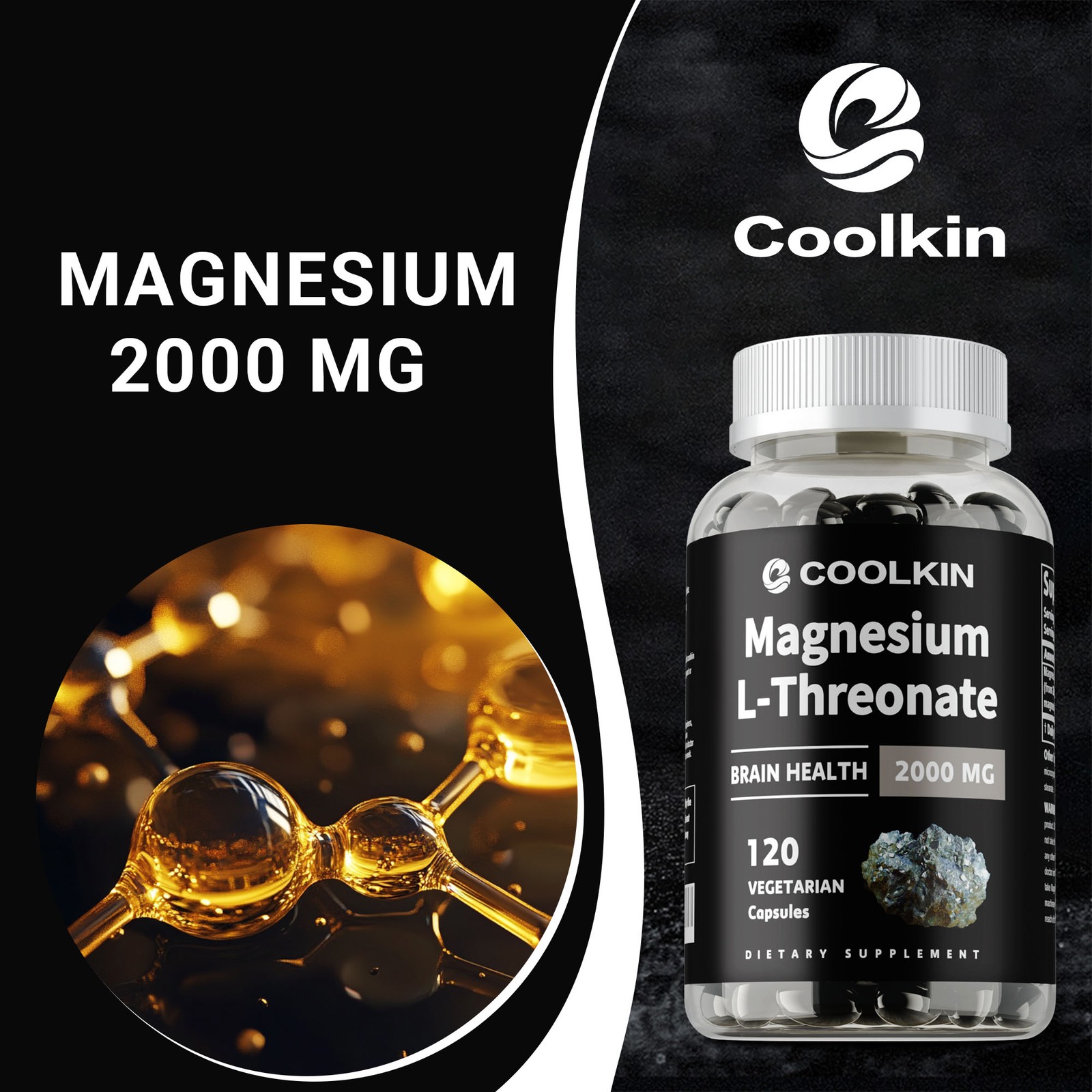 120pcs Magnesium L-Threonate 2000mg – Nootropic Brain Booster, Memory and Focus