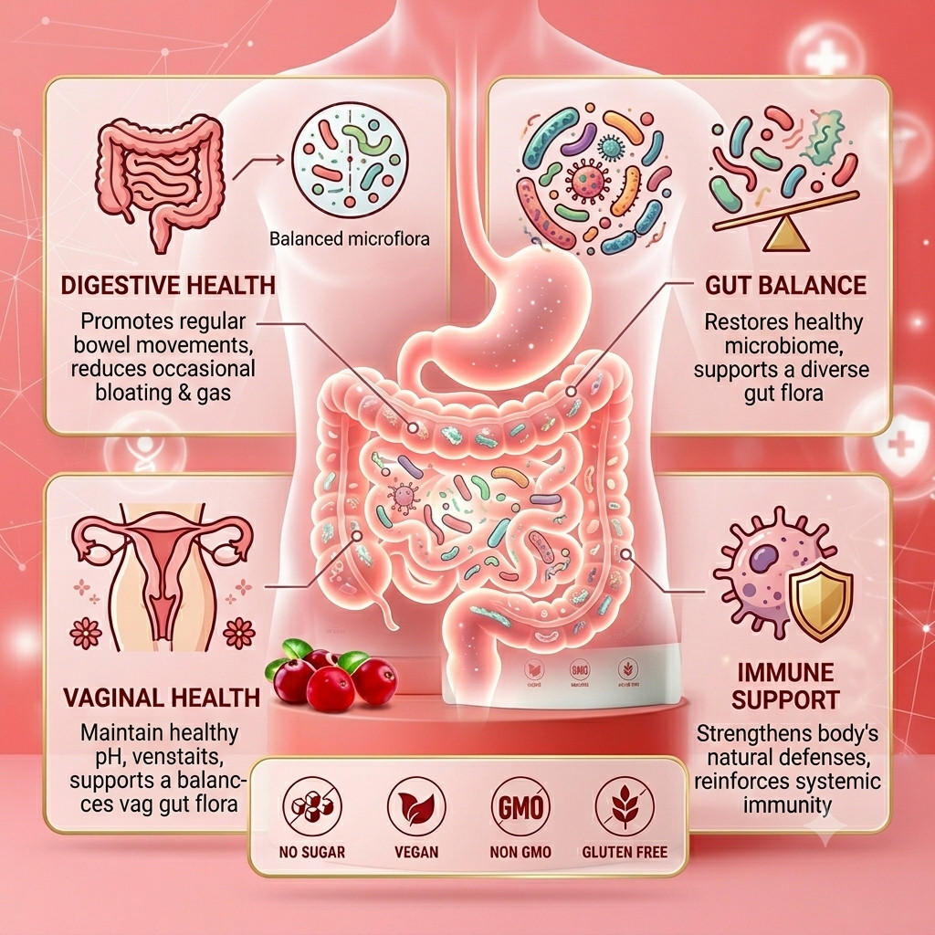Vaginal Probiotics for Women, Feminine Balance pH Gummies 60ct/1bag