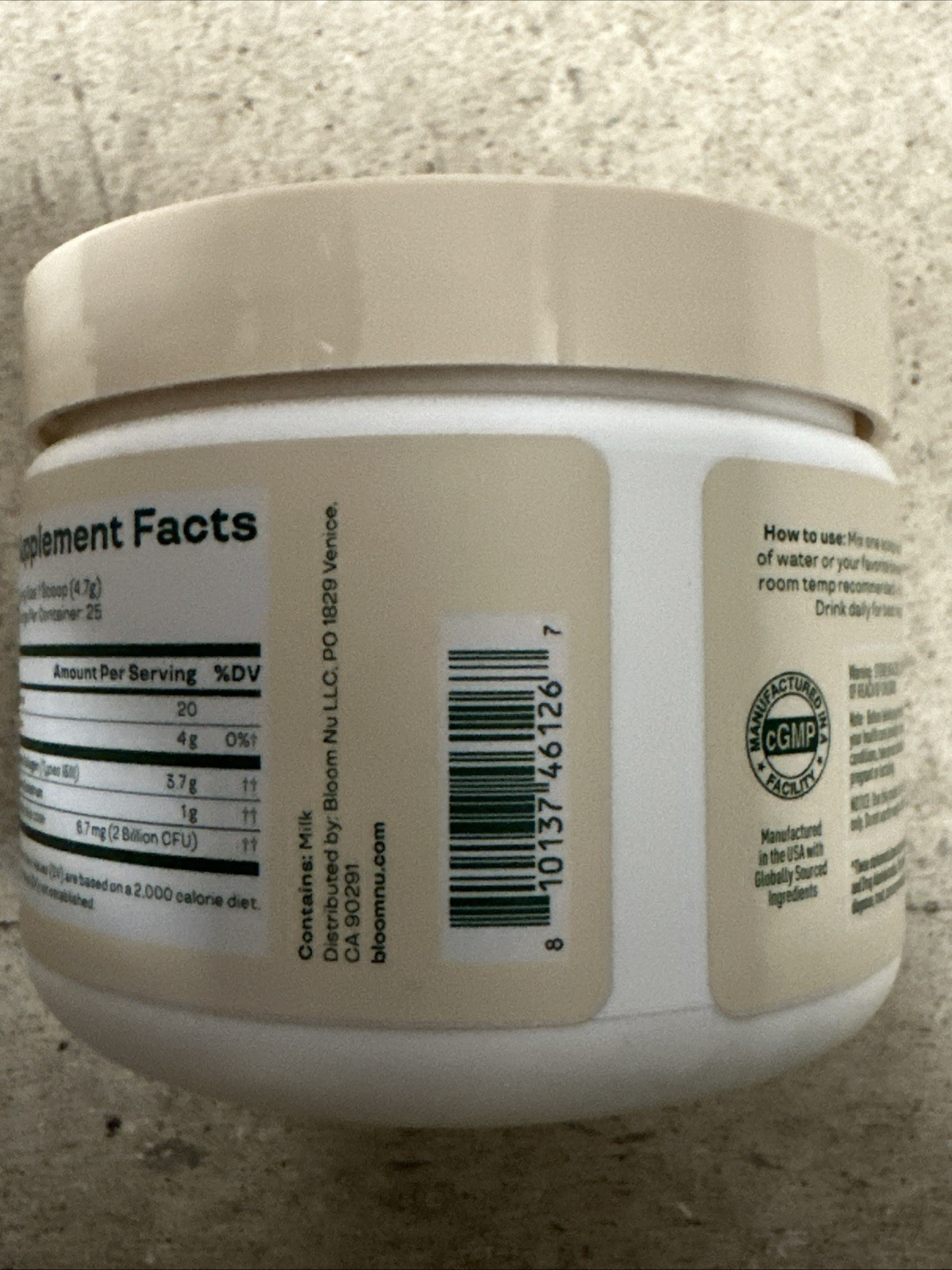Bloom Colostrum & Collagen Peptides Unflavored 25 Sv 4.16 OZ 11/2026