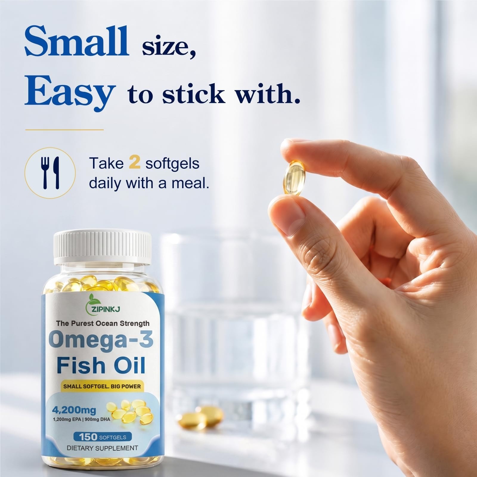 Omega-3 Fish Oil Supplements 4200mg– Triple Strength, Mini Softgels, High Purity