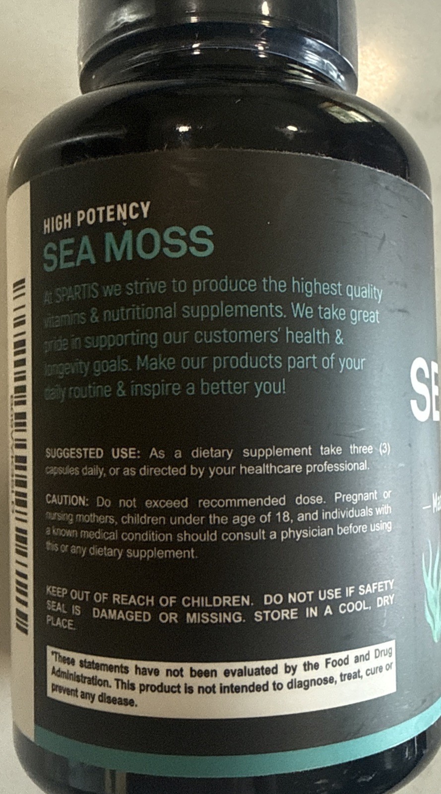 SPARTIS Certified Organic Sea Moss Capsules 2250mg Wildcrafted Irish Sea Moss…