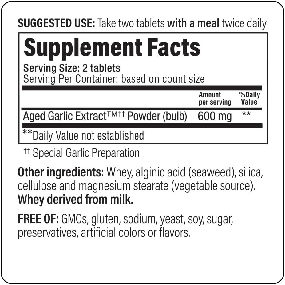 Aged Garlic Extract Formula 100 – Cardiovascular Health – Supports Circulator…