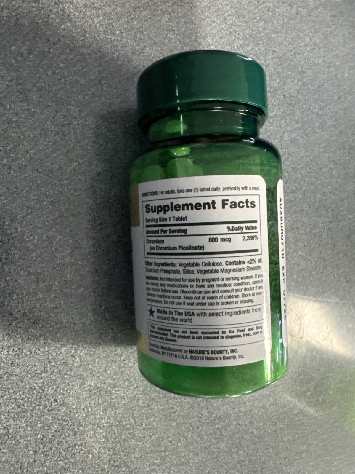 Nature’s Bounty Mega Chromium Picolinate Mineral Supplement Tablets 800mcg 50 Ct