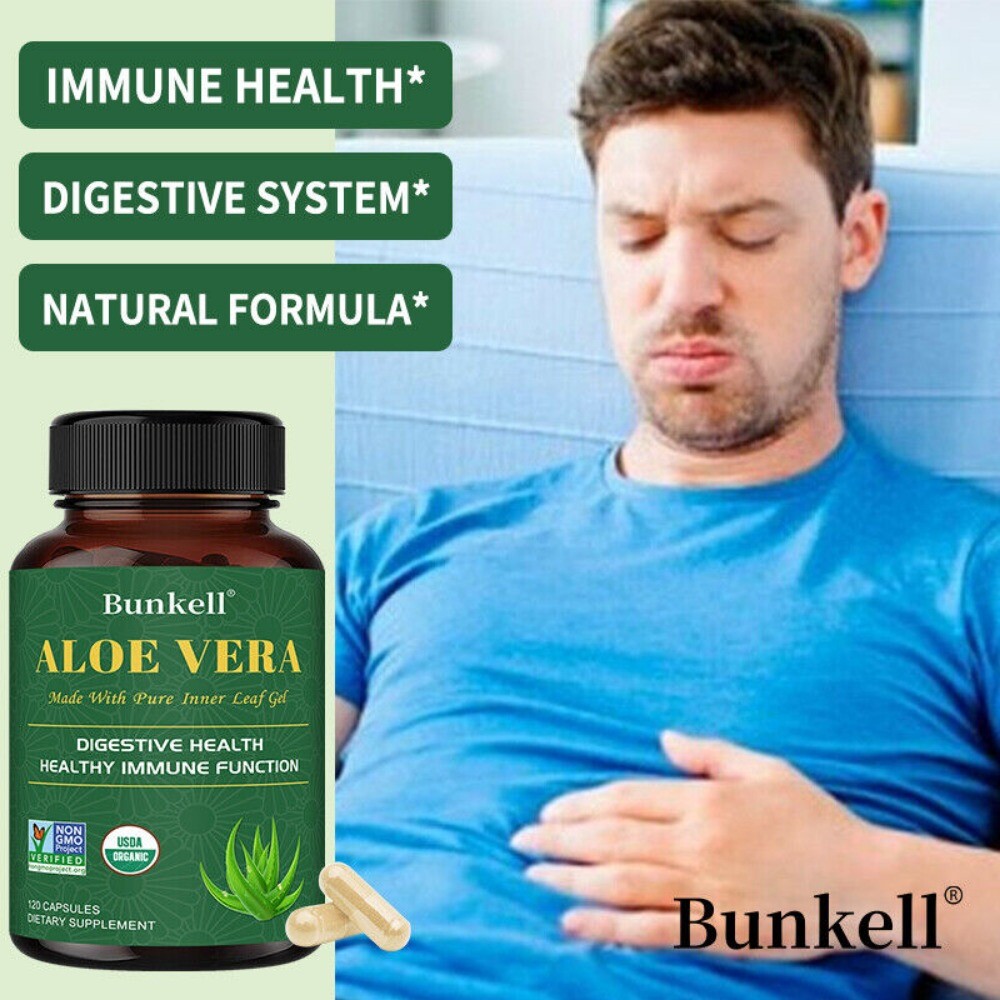 Aloe Vera Vegan Capsules Enhance Immunity Promotes Digestive Health 120 Pills US
