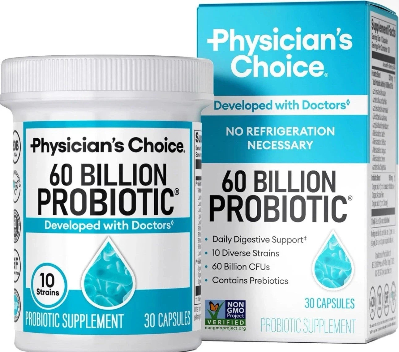 Physician’s Choice 60 Billion Probiotic 30 Capsules- NEW Exp 08/2026