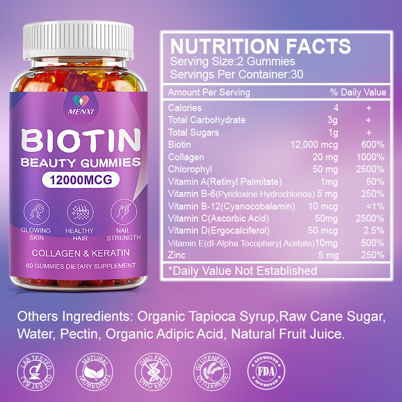 Collagen Biotin Vitamin Gummies for Hair,Skin,Nails,Premium Collagen Supplement