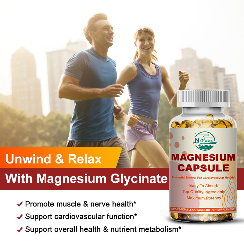 Magnesium Glycinate Capsules 500mg Per Serving-Highest Potency 120/240/480 Pills