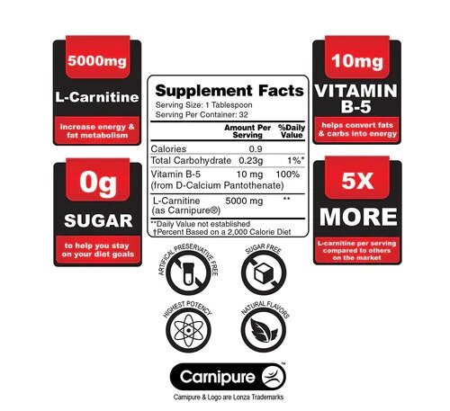 Earth’s Creation Liquid Carnitine 5000 mg per Tablespoon Non Stimulant