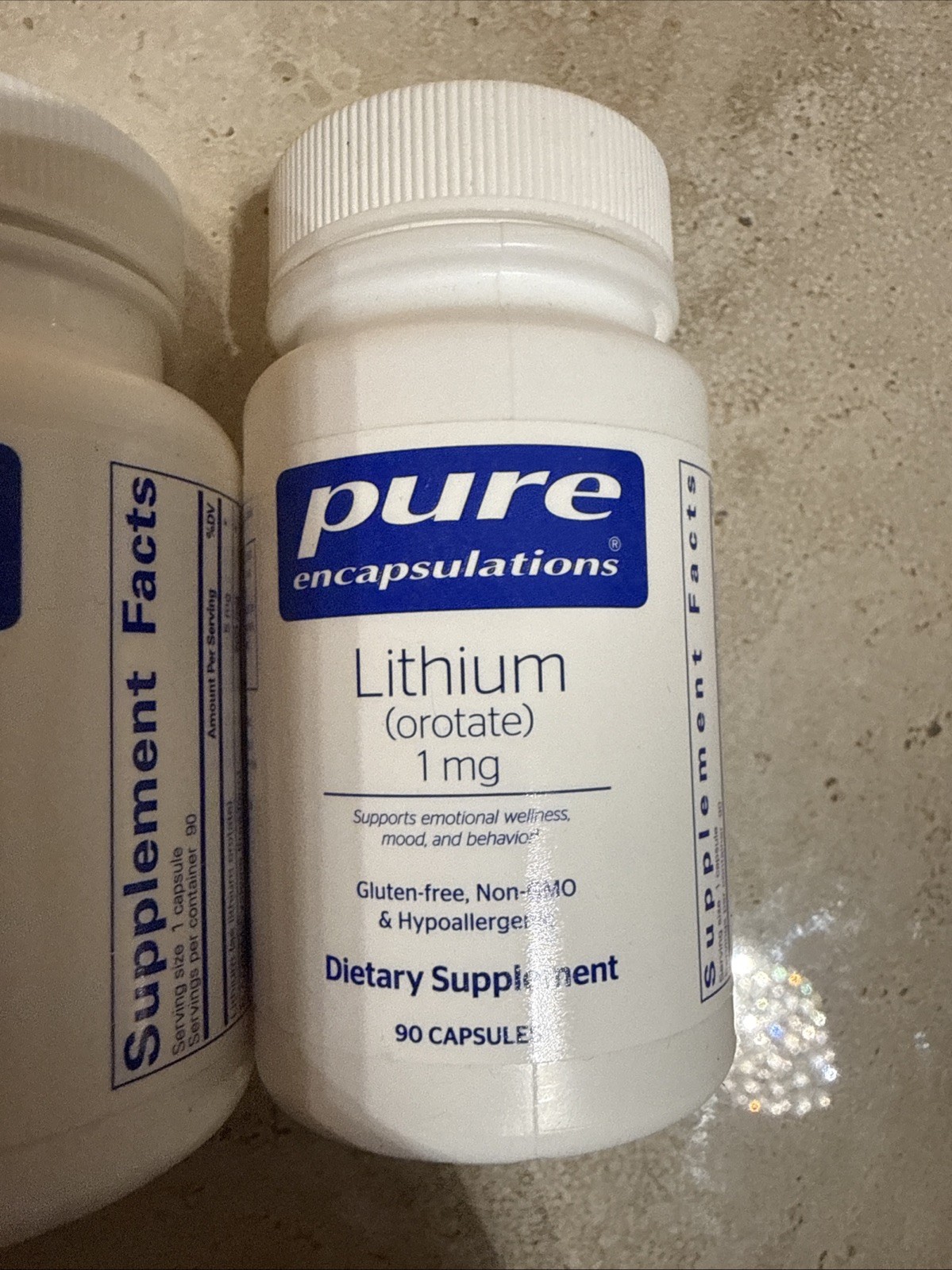 Pure Encapsulations, 3 PACK, Lithium (Orotate), 5 mg, 1mg, 1 Mg