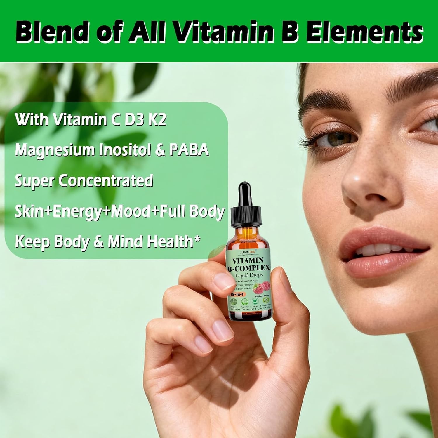 2 Pack Vitamin B Complex Liquid Drops for Women Men & 1 Fl Oz (Pack of 2)