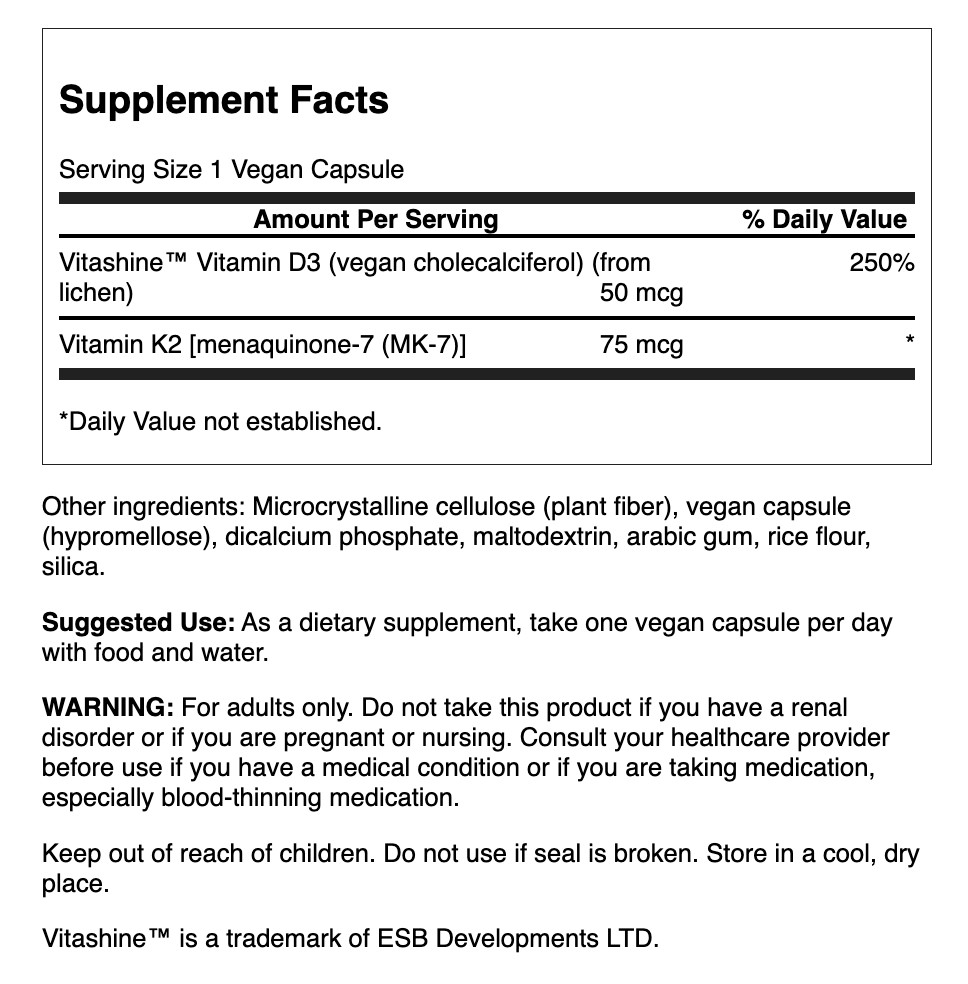 Swanson Vitamins D3 & K2 – 2,000 Iu & 75 mcg 60 Veg Caps