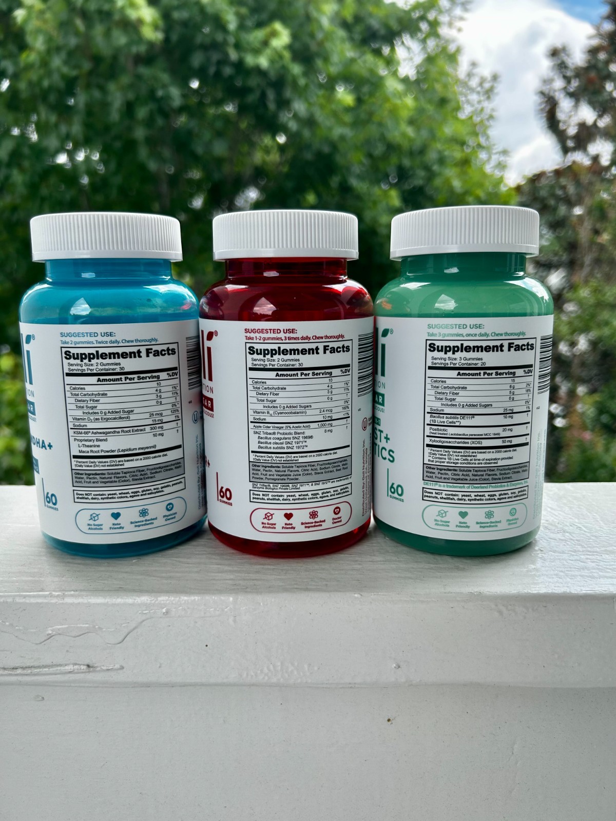 Goli Zero Sugar Apple Cider Vinegar Probiotics Ashwagandha 60 Gummies 3 PACK
