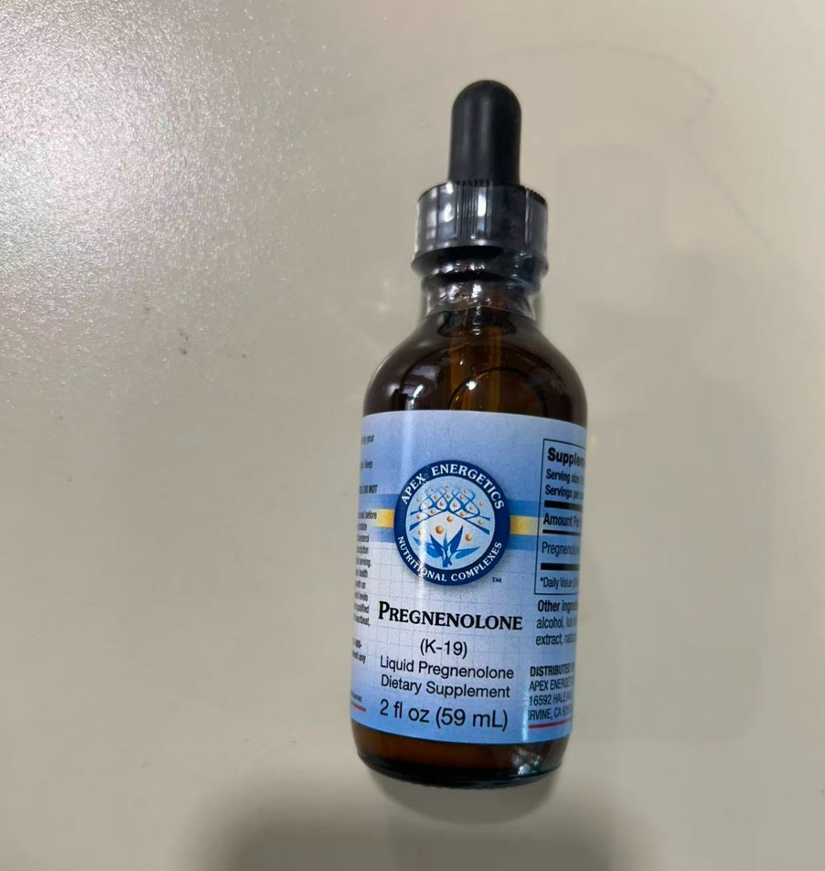 Pregnenolone K-19 (1 oz.) by Apex Energetics（EXP：7/11/2026）