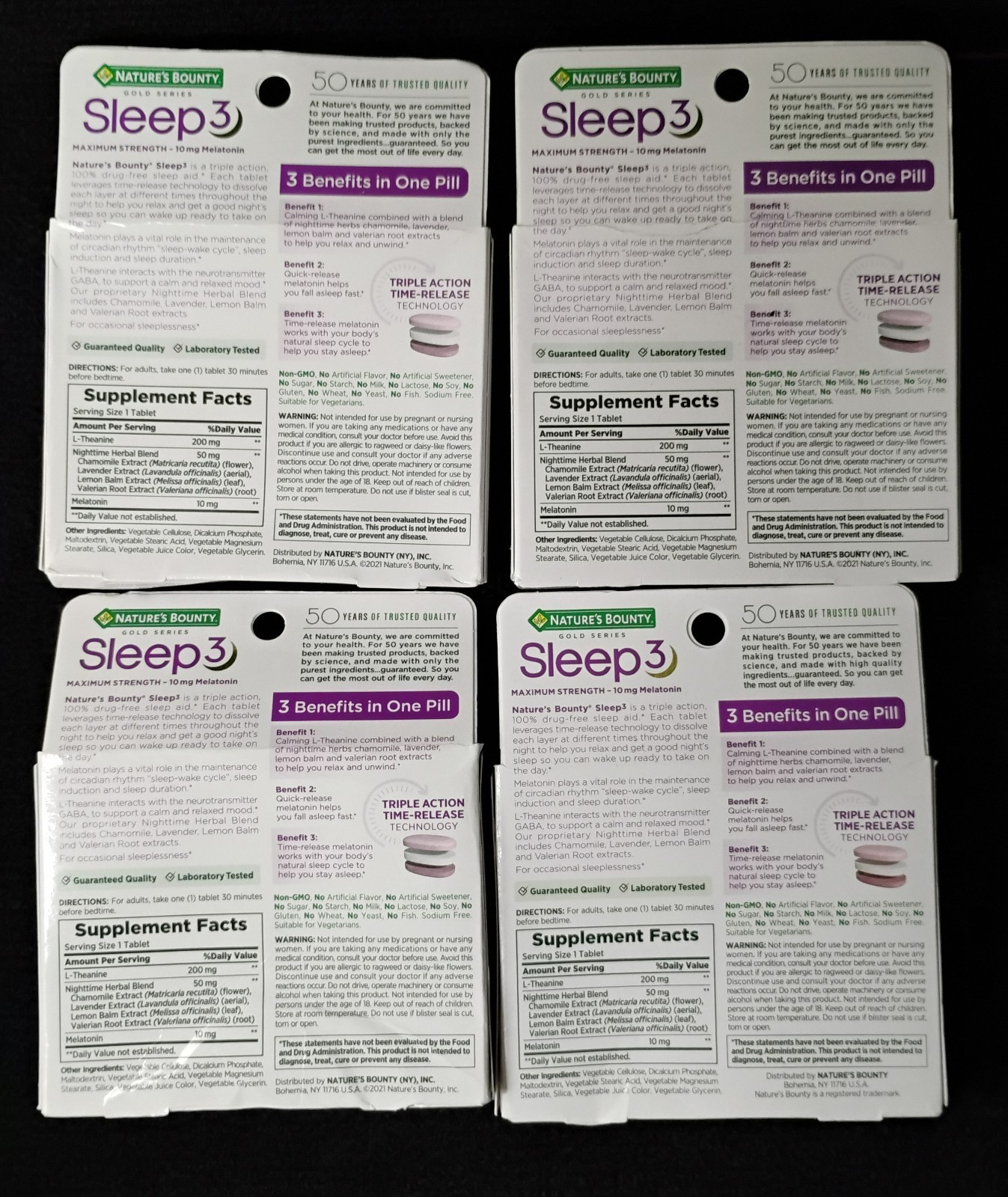 Nature’s Bounty Sleep 3 Max Strength 4 Boxes Unopened