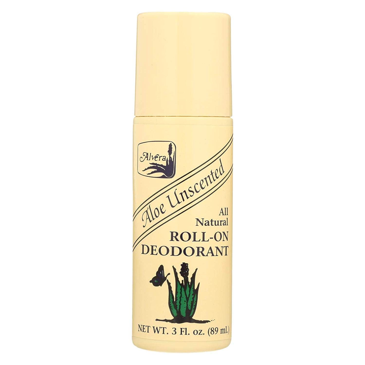 Alvera All Natural Roll-On Deodorant, Aloe Unscented, 3 3 Fl Oz (Pack of 3)