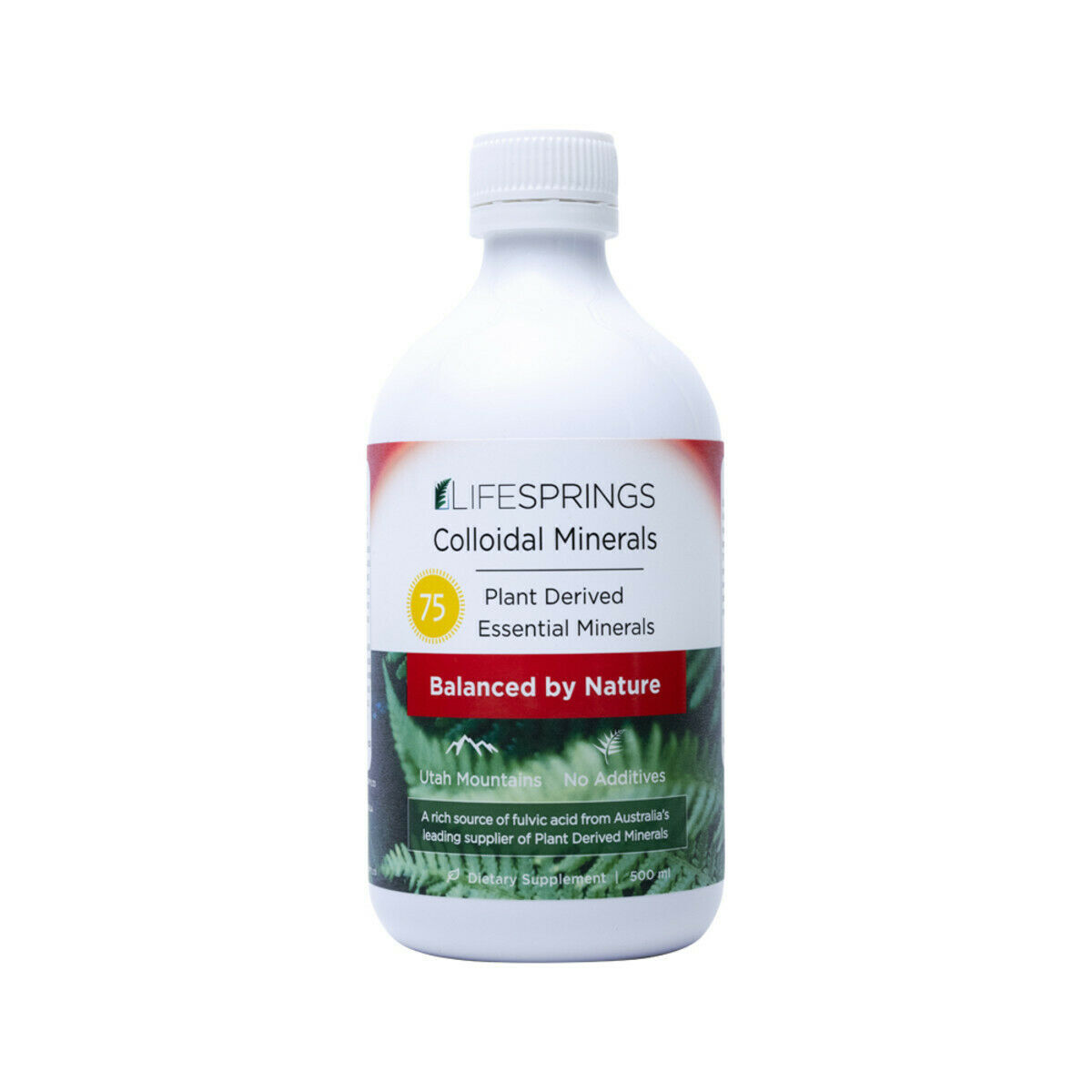 3 x LifeSprings Colloidal Minerals 75 500ml Pure Plant Derived Life Springs
