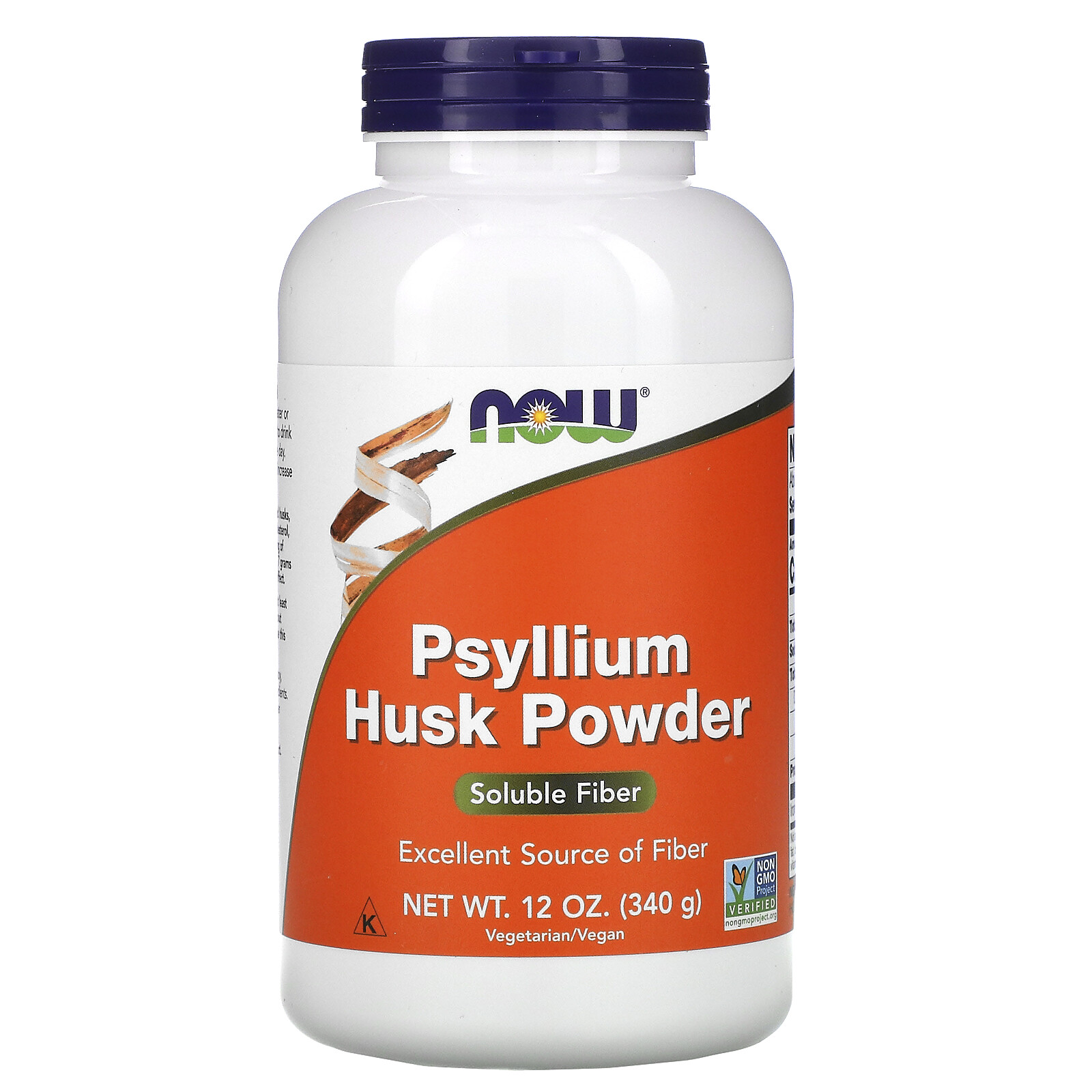 Now Foods Psyllium Husk Powder 12 oz 340 g GMP Quality Assured, Kosher, Vegan,