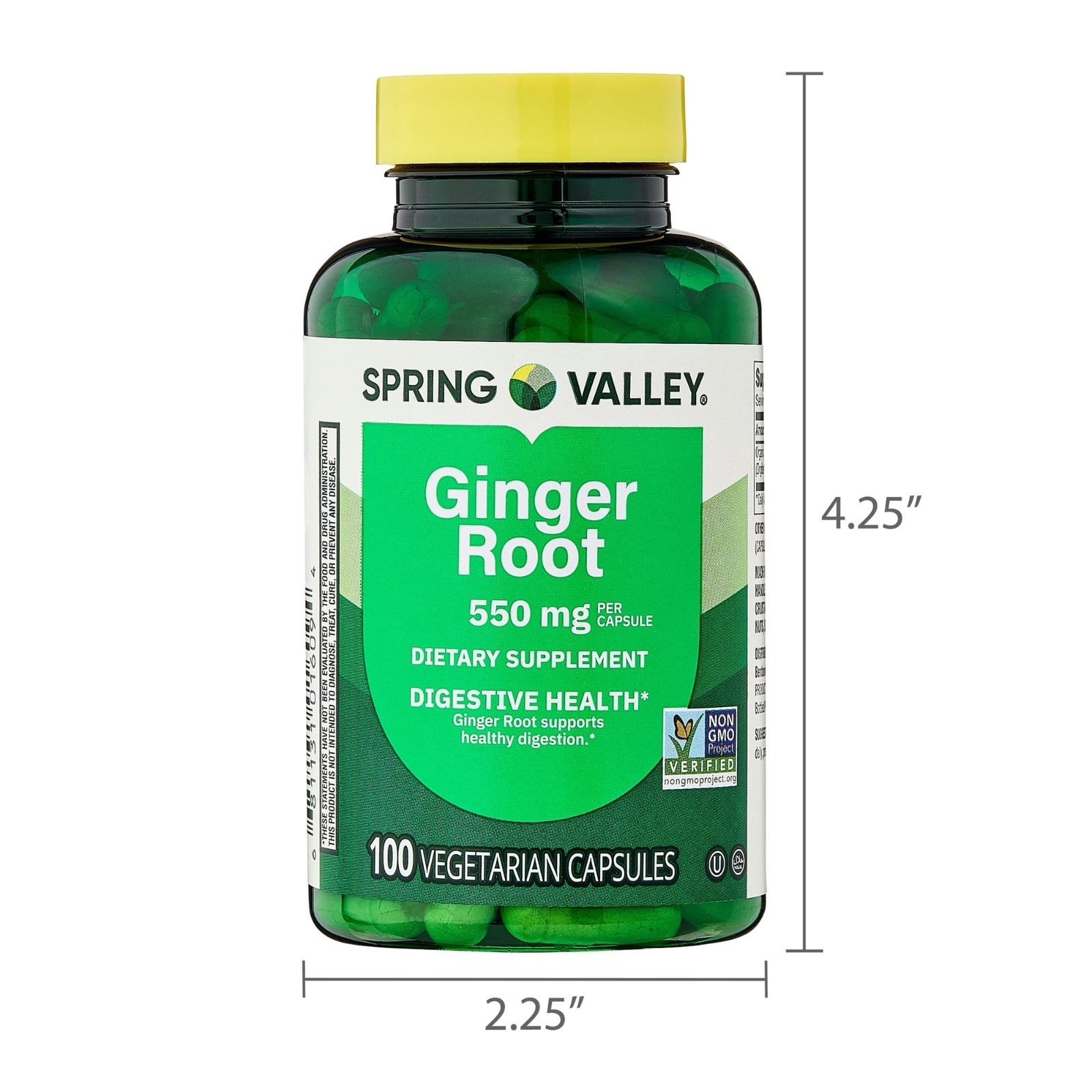(2 Pack) Spring Valley Ginger Root 550 mg Capsules, 100 Count.