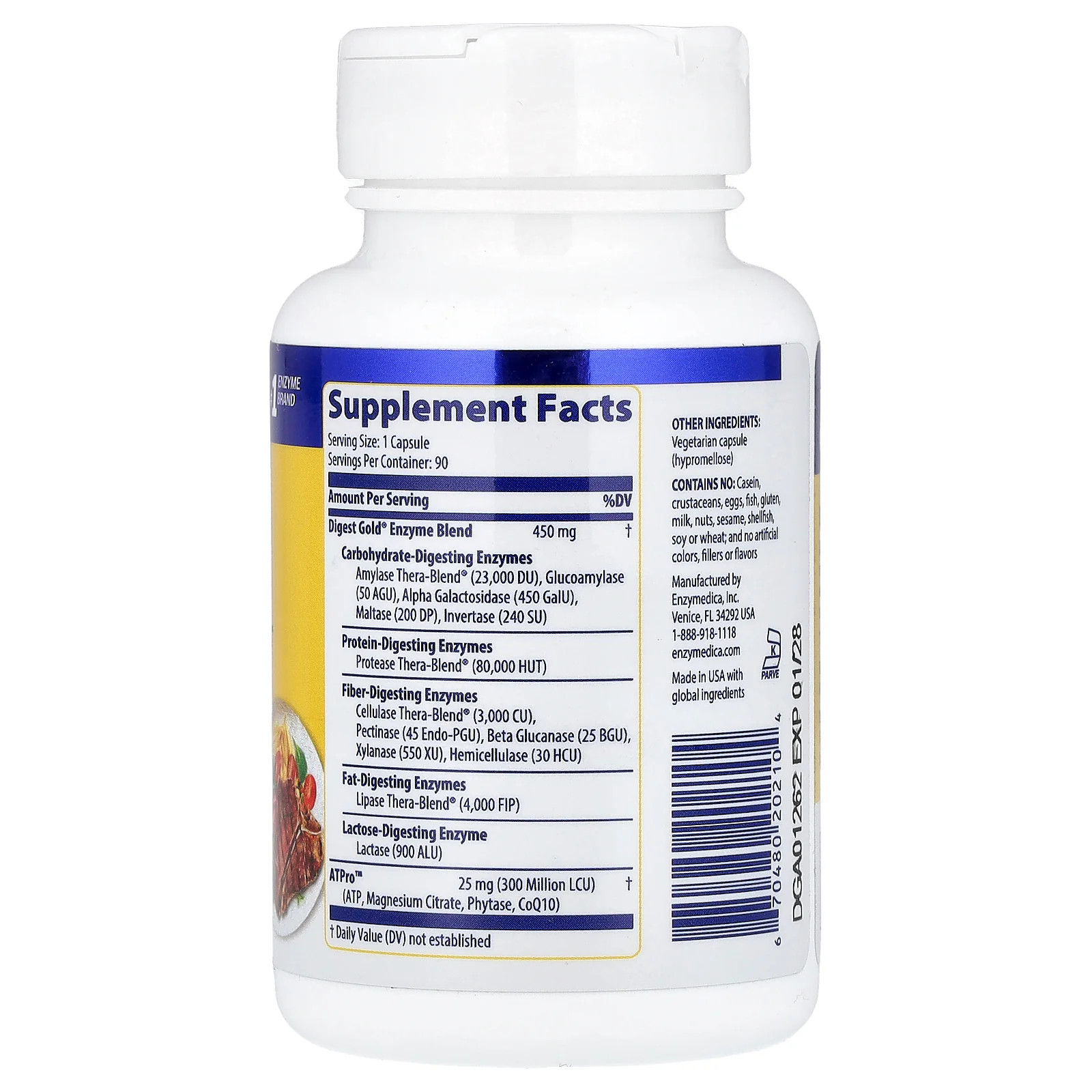 2 X Enzymedica, Digest Gold� with ATPro�, 90 Capsules