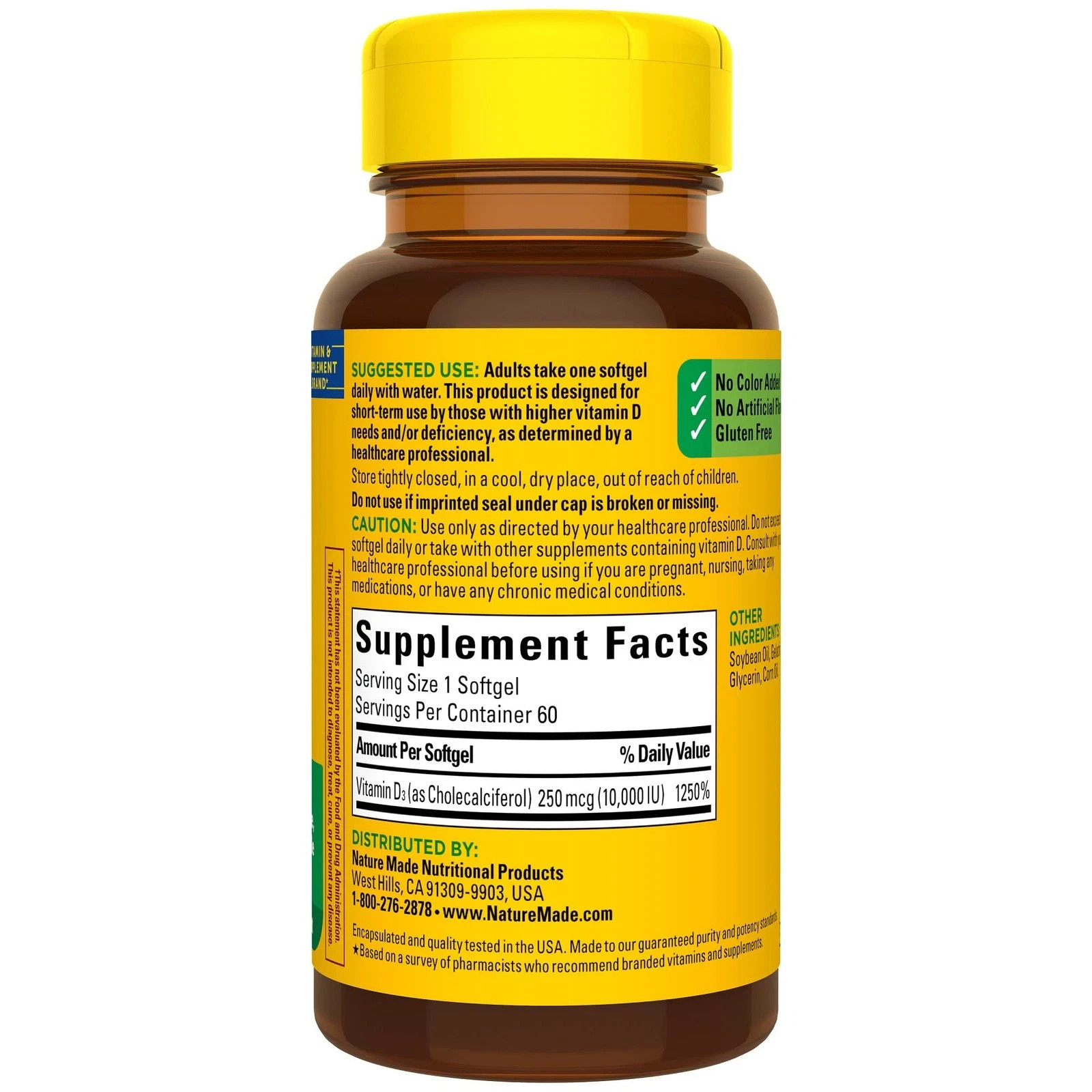 Nature Made Maximum Strength Vitamin D3 10000 IU Softgels 60 Count Apr 2027