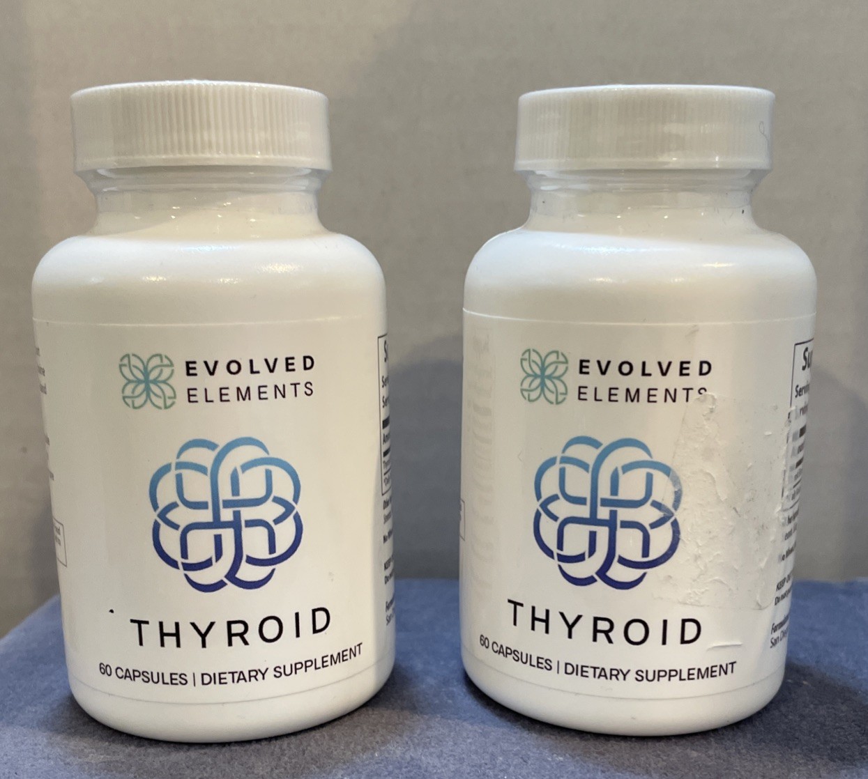 2- Evolved Elements Raw Grass-Fed Desiccated Bovine Thyroid 60 Caps EXP 03/2028