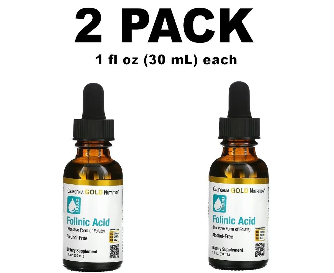 California Gold Nutrition, Folinic Acid, 2 PACK, 1 fl oz