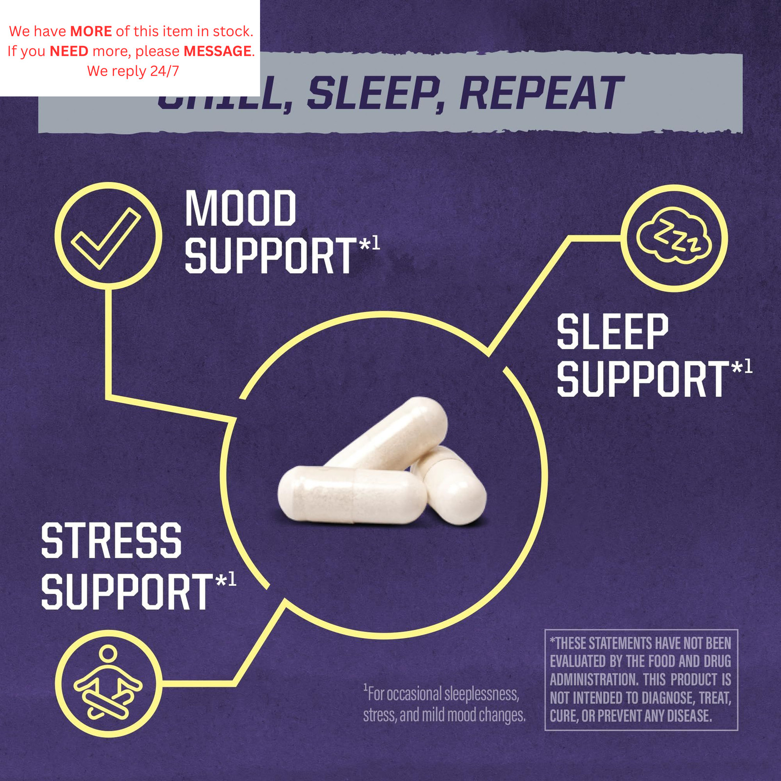 Magnesium Supplement L-Theanine Capsules Mood, Sleep & 90 Count (Pack of 1)