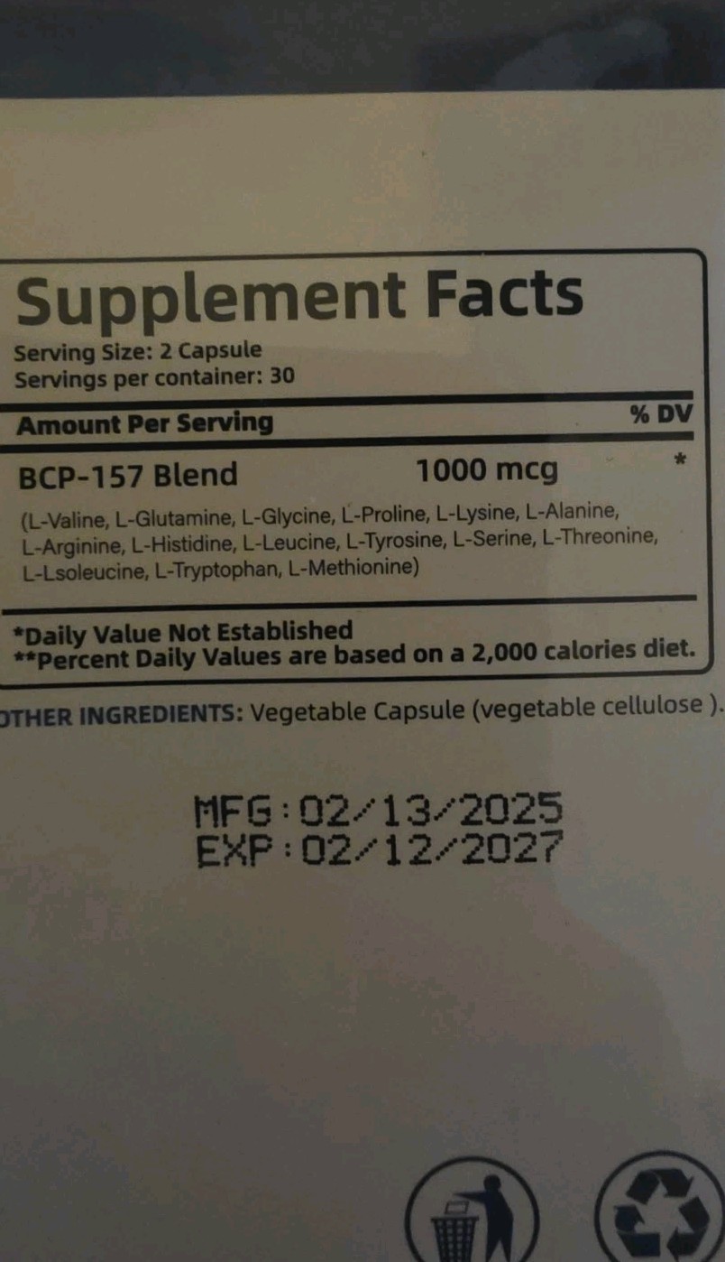Lot Of 4 BCP 157 1000mcg Dietary Supplement 60 Caps Exp 2/27