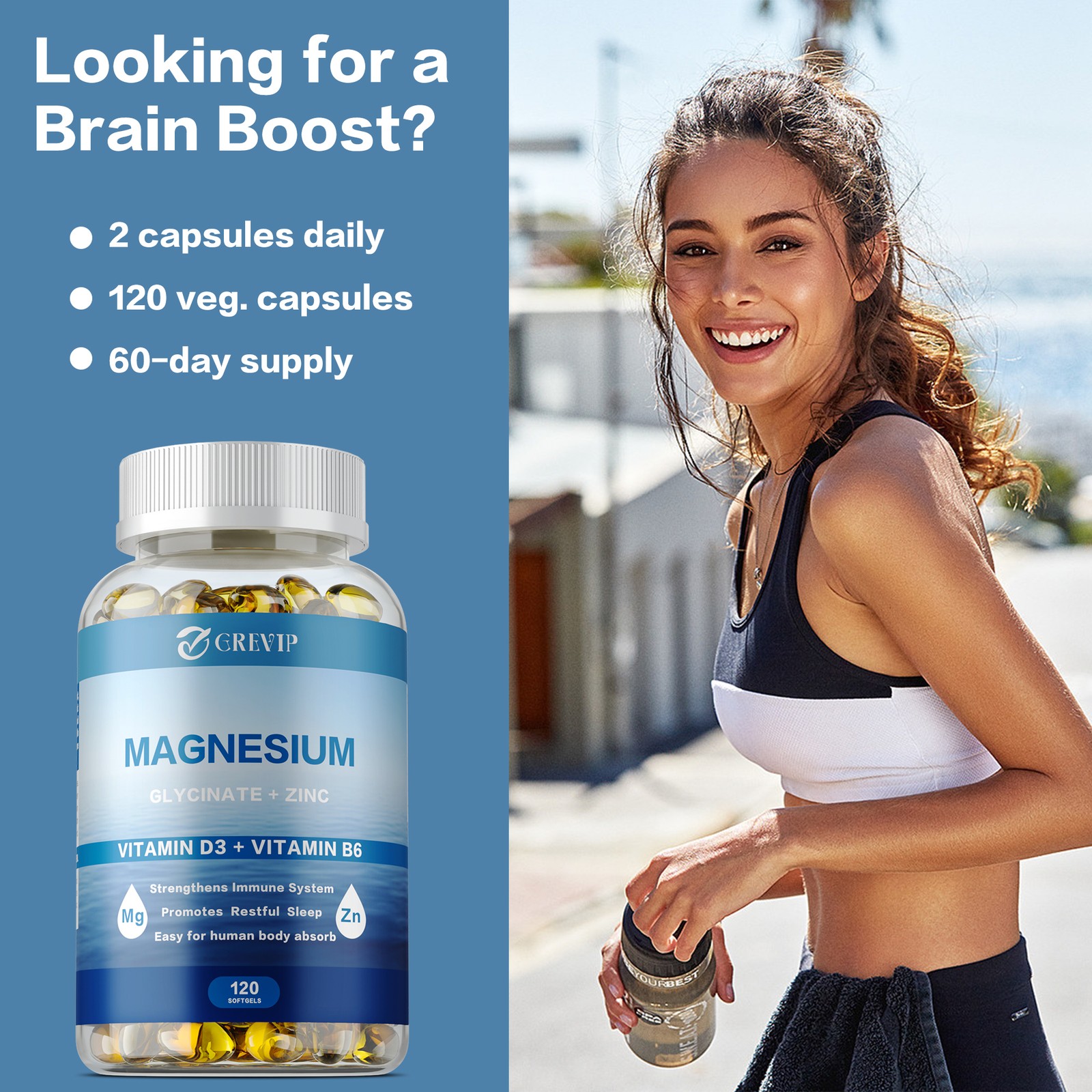 Magnesium Glycinate – Relief Stress and Improve Sleep, Bone & Muscle Health