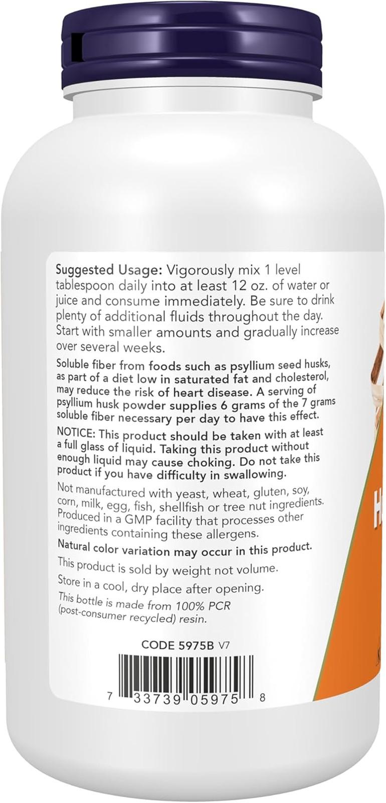 NOW Foods Supplements, Psyllium Husk Powder, Non-Gmo Project Verified, Soluble F