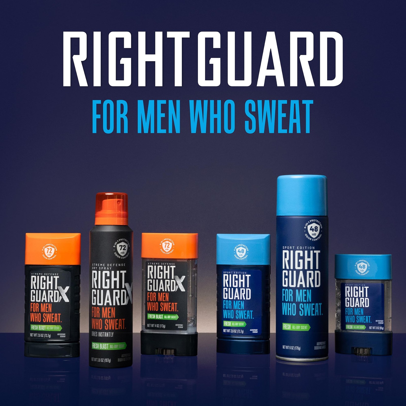 Right Guard Sport Fresh Scent Antiperspirant & 6 Ounce (Pack Of 1), Blue