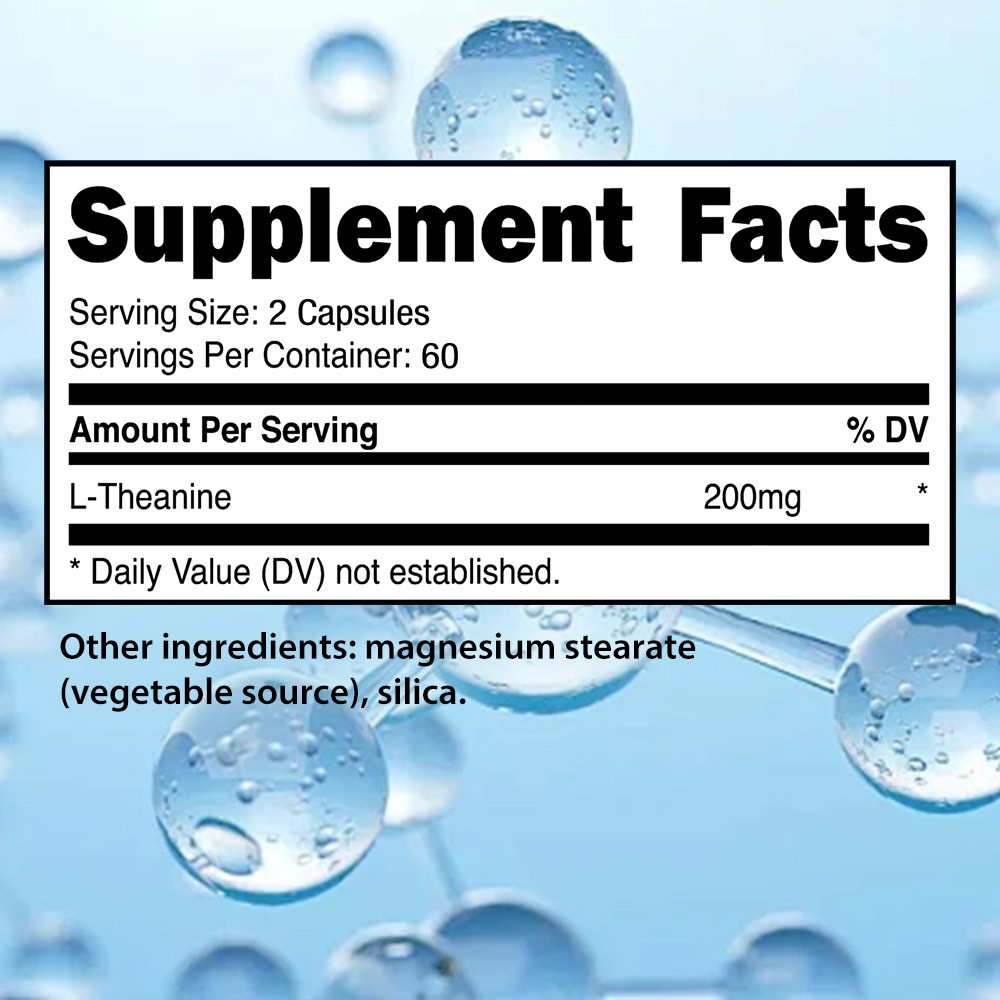 L-Theanine Promote Relaxation Support Stress Supplement Mind Health 120 Capsules