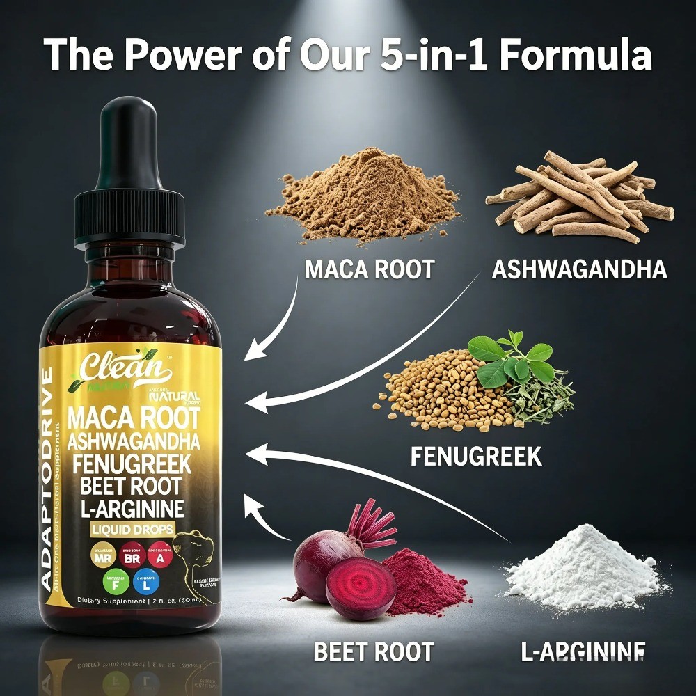 Clean Nutra Maca Root Drops – Ashwagandha, Fenugreek, Beet Root & L-Arginine
