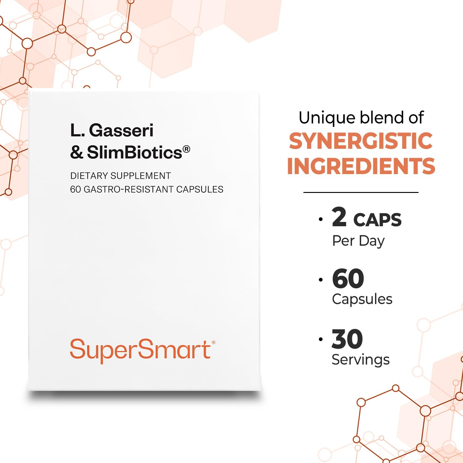 Probiotic Supplement with Lactobacillus Gasseri & SlimBiotics – 60 Capsules