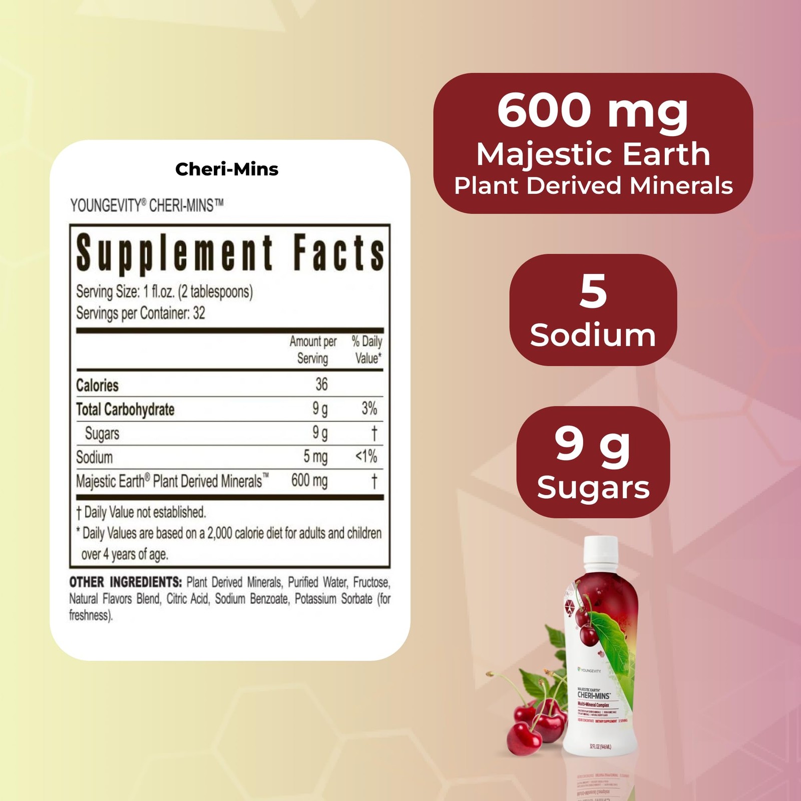 Youngevity CheriMins™ Plant Derived Liquid Minerals Great Tasting Formula 7…