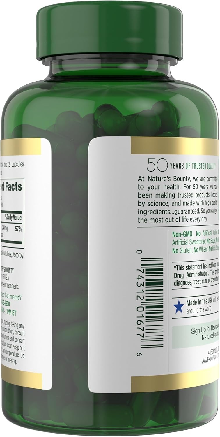Nature’s Bounty High Absorption Magnesium Glycinate 240 mg, 120 Capsules