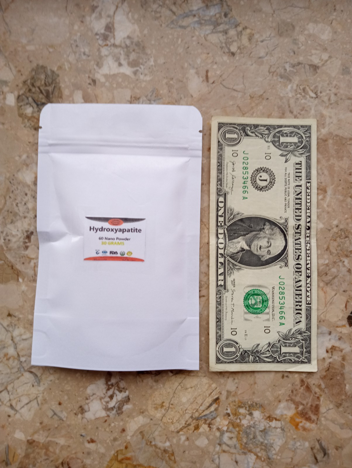 Hydroxyapatite 60 Nano Food Grade 99.95% Pure Teeth, Bone, Teeth Powder 1oz/30g