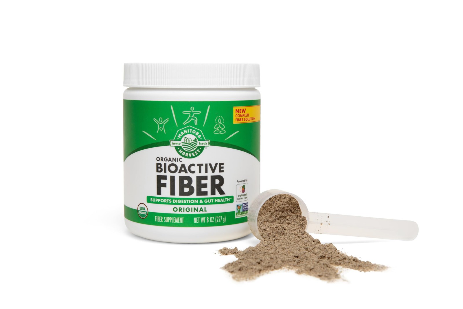 Manitoba Harvest Organic BioActive Fiber Supplement 6g Fiber Vegan & Kosher, 8oz