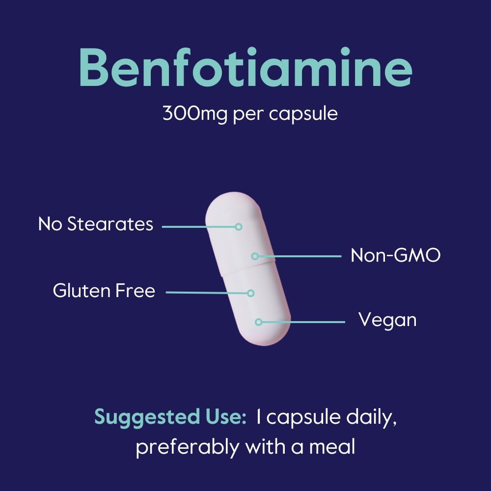 BESTVITE Benfotiamine 300mg 180 Veg Caps 60×3 No Stearates Vegan