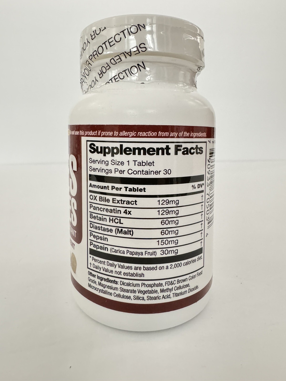 SALES BILIARES ENZYMATIC DIGESTANT DIETARY SUPPLEMENT 30 TABLETS EXP 06/2026