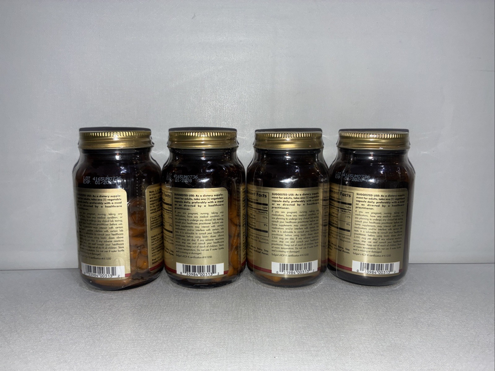Lot If 4-Solgar Biotin 5000 Mcg 50 Vegetable Capsules / Exp 01/2028/ New &Sealed